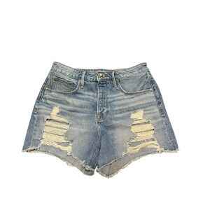 Good American Denim Bombshell Shorts Women's 6/28 Distressed Frayed Hem